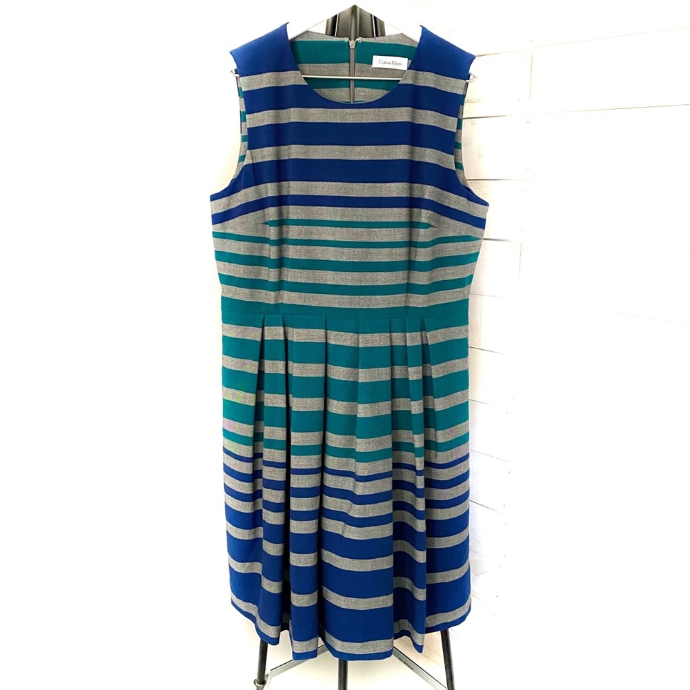 Calvin Klein Women’s Sleeveless Striped Multicolor Dress Size 12